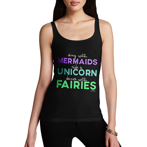 Funny Gifts For Women Sing With Mermaids Women's Tank Top Large Black