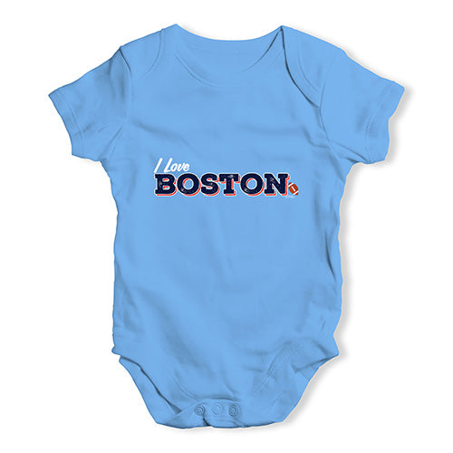 I Love Boston American Football Baby Unisex Baby Grow Bodysuit