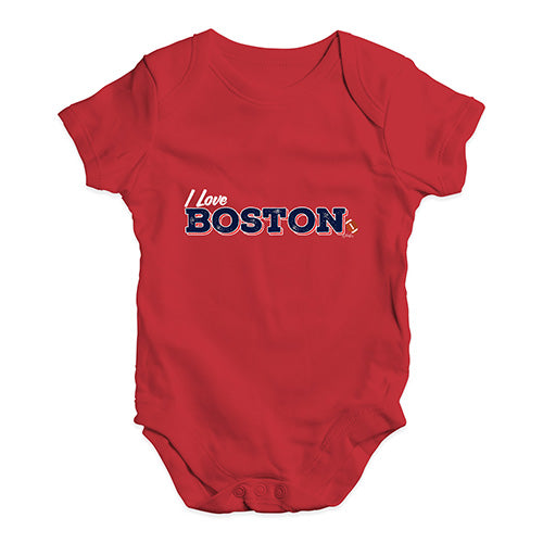I Love Boston American Football Baby Unisex Baby Grow Bodysuit