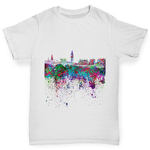 London Skyline Ink Splats Girl's T-Shirt 