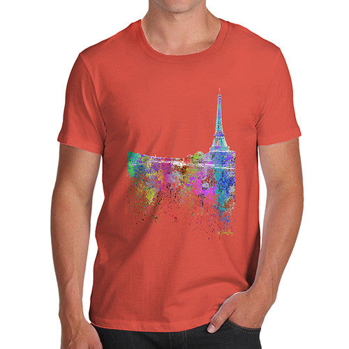 Paris Skyline Ink Splats Men's T-Shirt