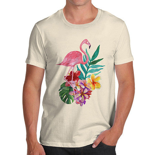 Watercolour Flamingo Flowers  Men's T-Shirt