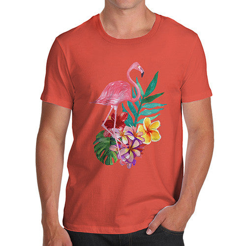 Watercolour Flamingo Flowers  Men's T-Shirt
