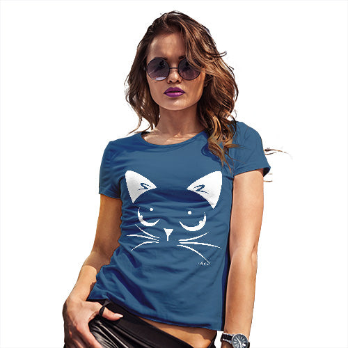 Funny T Shirts For Mom Cat Eyes Women's T-Shirt Medium Royal Blue
