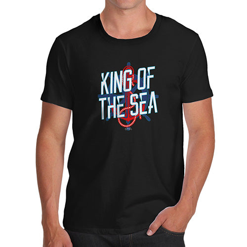 Mens T-Shirt Funny Geek Nerd Hilarious Joke King Of The Sea Men's T-Shirt Large Black