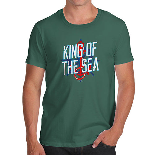 Mens T-Shirt Funny Geek Nerd Hilarious Joke King Of The Sea Men's T-Shirt Small Bottle Green