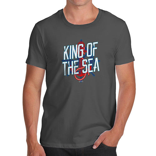 Funny T Shirts For Dad King Of The Sea Men's T-Shirt Medium Dark Grey