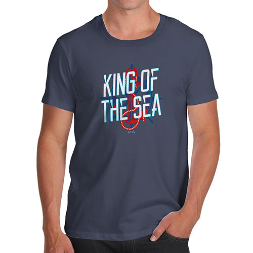 Funny T-Shirts For Guys King Of The Sea Men's T-Shirt Small Navy