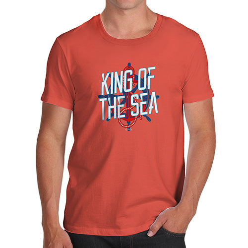 Mens Humor Novelty Graphic Sarcasm Funny T Shirt King Of The Sea Men's T-Shirt Medium Orange
