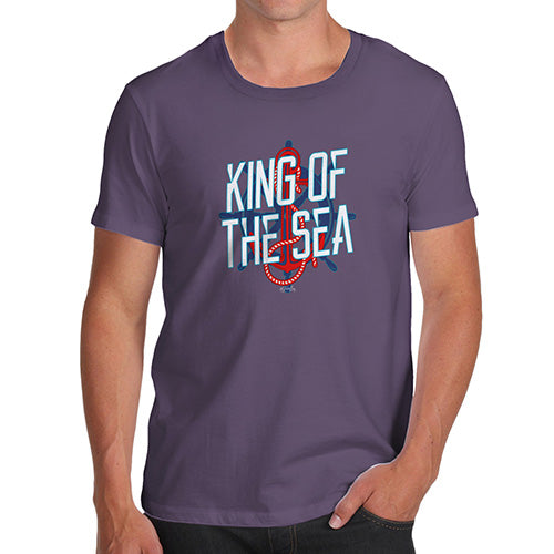Novelty T Shirts For Dad King Of The Sea Men's T-Shirt Large Plum