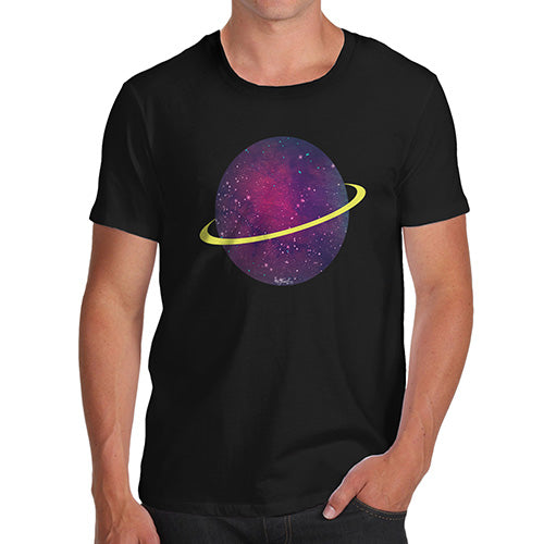 Funny Mens T Shirts Space Planet Men's T-Shirt Small Black