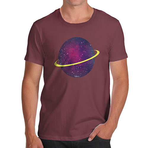 Funny Tee Shirts For Men Space Planet Men's T-Shirt X-Large Burgundy