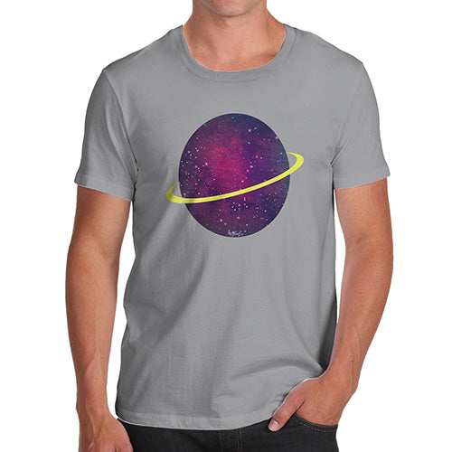 Novelty Tshirts Men Funny Space Planet Men's T-Shirt Small Light Grey