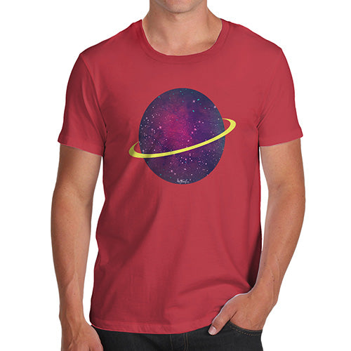 Funny T-Shirts For Men Space Planet Men's T-Shirt Small Red