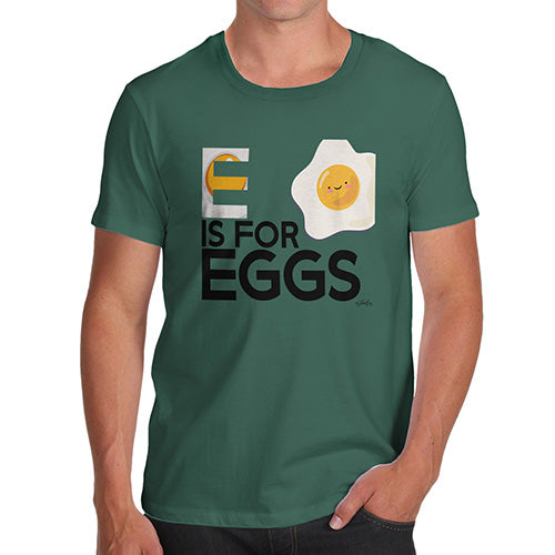 Mens Novelty T Shirt Christmas E Is For Eggs Men's T-Shirt Large Bottle Green