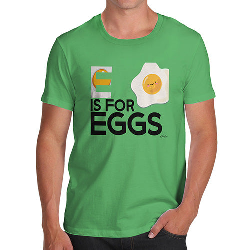 Funny Gifts For Men E Is For Eggs Men's T-Shirt Medium Green