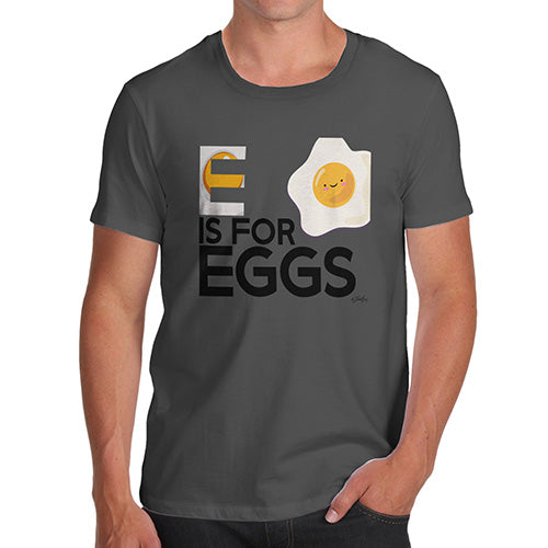 Funny Mens Tshirts E Is For Eggs Men's T-Shirt X-Large Dark Grey