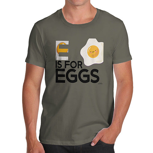 Funny Mens Tshirts E Is For Eggs Men's T-Shirt Small Khaki