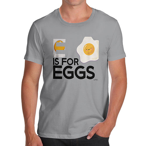 Funny T-Shirts For Guys E Is For Eggs Men's T-Shirt Small Light Grey