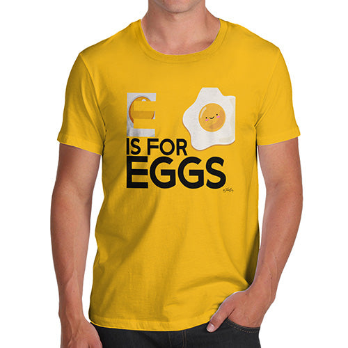 Funny Mens T Shirts E Is For Eggs Men's T-Shirt Medium Yellow