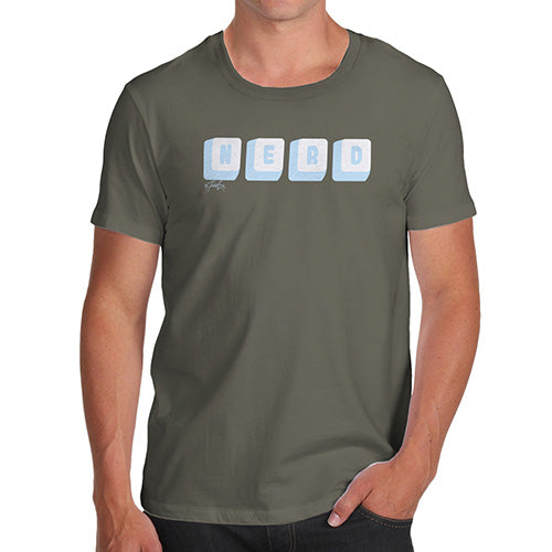 Funny Gifts For Men Keyboard Nerd Men's T-Shirt Medium Khaki