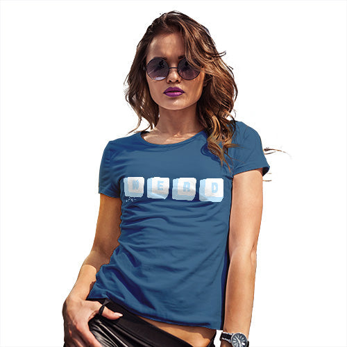 Womens Humor Novelty Graphic Funny T Shirt Keyboard Nerd Women's T-Shirt X-Large Royal Blue