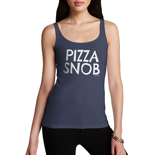 Funny Tank Tops For Women Pizza Snob Women's Tank Top Large Navy