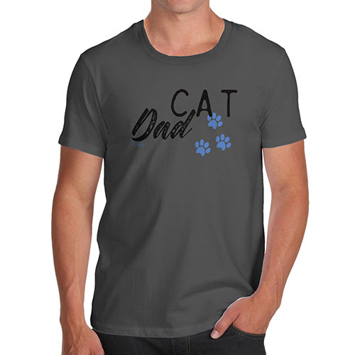 T-Shirt Funny Geek Nerd Hilarious Joke Cat Dad Paws Men's T-Shirt Medium Dark Grey