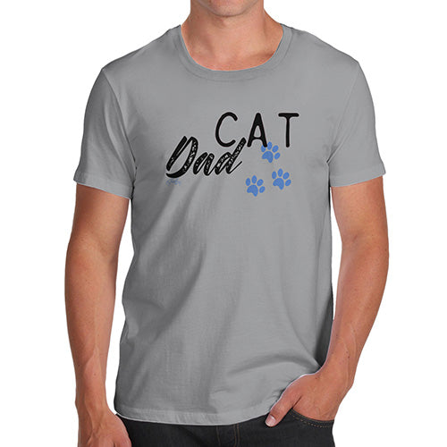 Funny T Shirts For Dad Cat Dad Paws Men's T-Shirt X-Large Light Grey