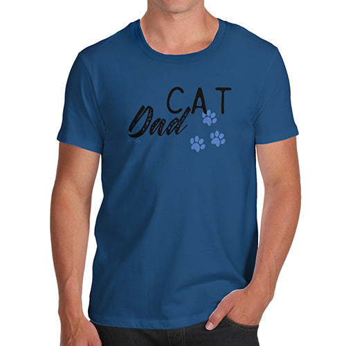 Adult Humor Novelty Graphic Sarcasm Funny T Shirt Cat Dad Paws Men's T-Shirt X-Large Royal Blue