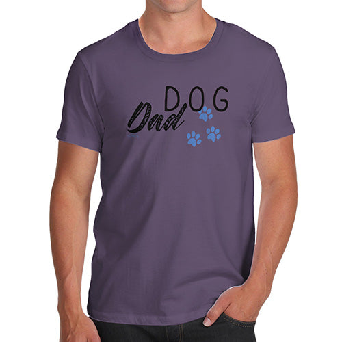 Funny T-Shirts For Men Sarcasm Dog Dad Paws Men's T-Shirt Medium Plum