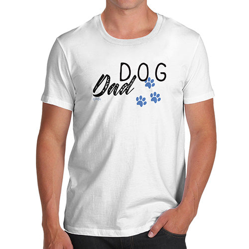Funny T-Shirts For Men Dog Dad Paws Men's T-Shirt Medium White