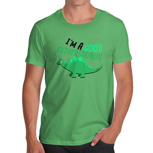 Funny Gifts For Men Good Fathersaurus Men's T-Shirt Medium Green