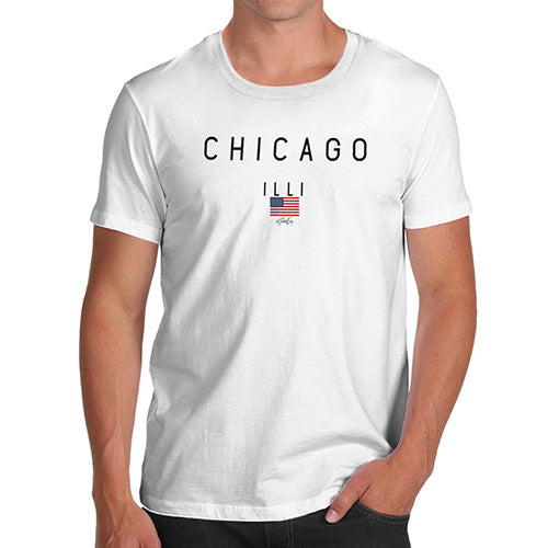 Funny T-Shirts For Men Sarcasm Chicago Illi Men's T-Shirt Small White
