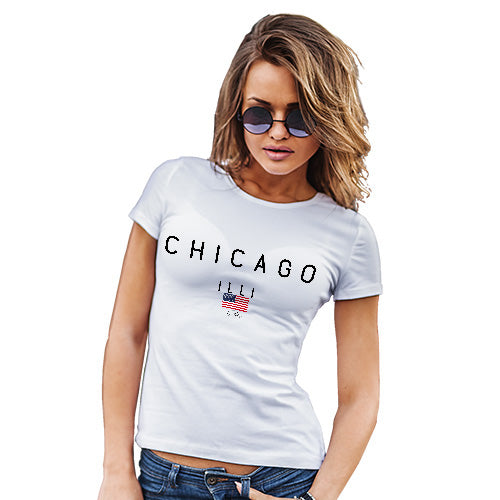 Novelty Gifts For Women Chicago Illi Women's T-Shirt Large White