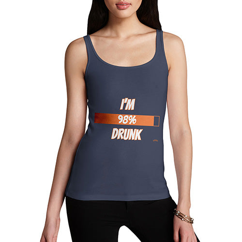 Funny Tank Tops For Women I'm 98% Drunk Women's Tank Top Large Navy