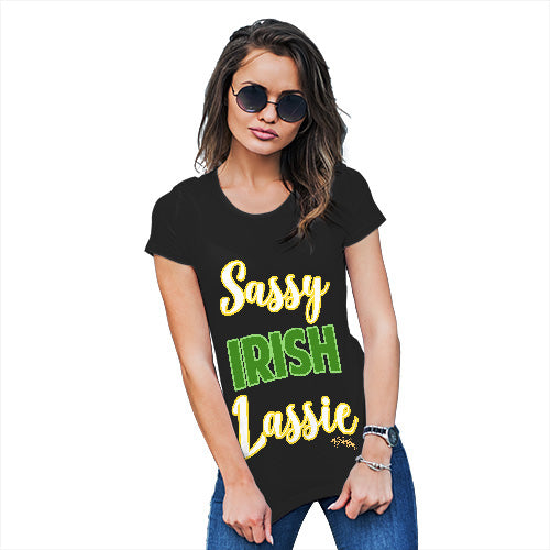 Funny T Shirts For Mum Sassy Irish Lassie Women's T-Shirt X-Large Black