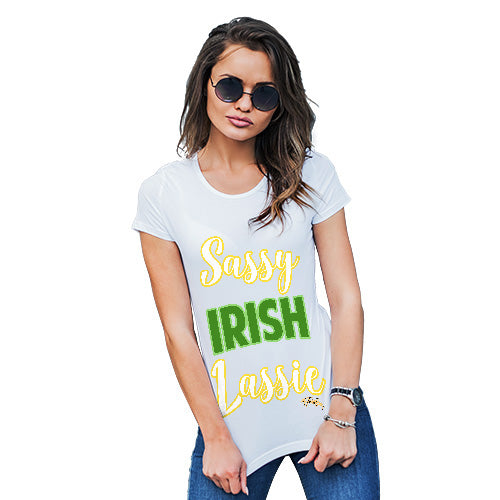 Funny T Shirts For Mum Sassy Irish Lassie Women's T-Shirt X-Large White