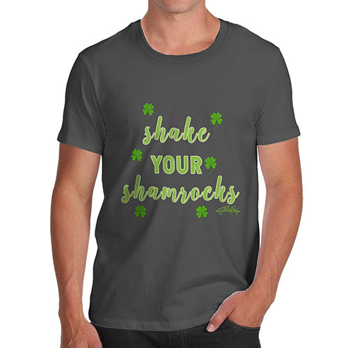 Funny T-Shirts For Guys Shake Your Shamrocks Green Men's T-Shirt Large Dark Grey
