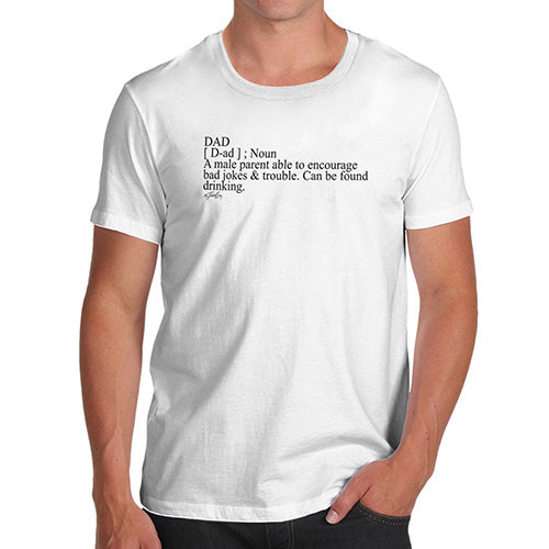 Funny Tee Shirts For Men Dad Noun Definition Men's T-Shirt Medium White