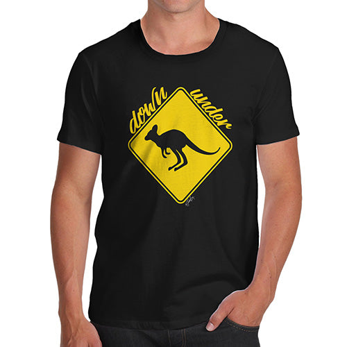 Funny T-Shirts For Men Sarcasm Kangaroo Down Under Men's T-Shirt X-Large Black