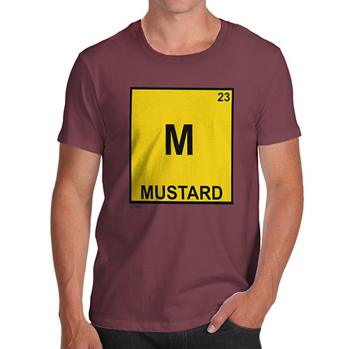 Funny T-Shirts For Men Mustard Element Men's T-Shirt Medium Burgundy