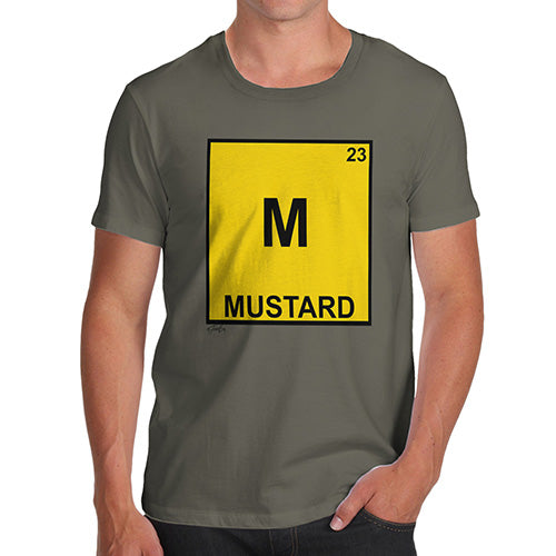 Funny Tee Shirts For Men Mustard Element Men's T-Shirt X-Large Khaki
