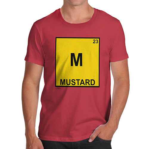 Novelty Tshirts Men Mustard Element Men's T-Shirt Large Red