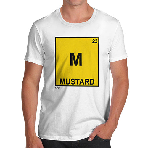 Adult Humor Novelty Graphic Sarcasm Funny T Shirt Mustard Element Men's T-Shirt X-Large White