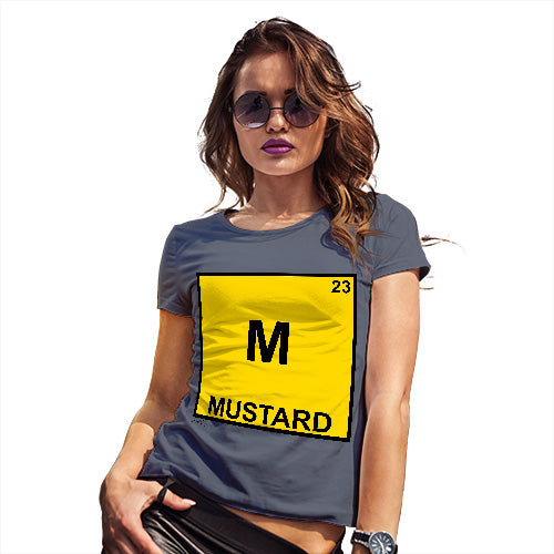 Funny T-Shirts For Women Mustard Element Women's T-Shirt Medium Navy