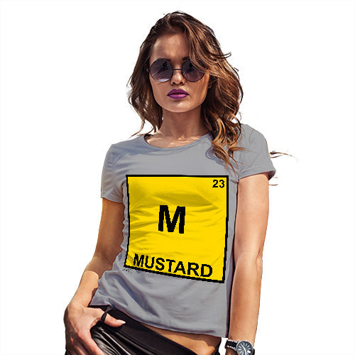 Funny Tee Shirts For Women Mustard Element Women's T-Shirt Medium Light Grey