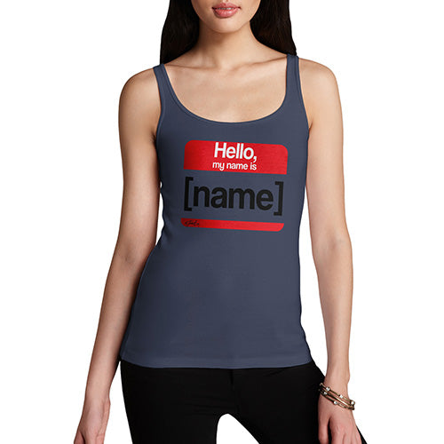 Novelty Tank Top Christmas Personalised My Name Is Women's Tank Top Small Navy