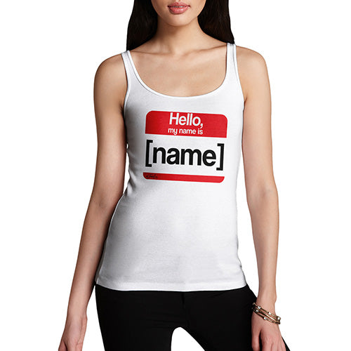 Novelty Tank Top Christmas Personalised My Name Is Women's Tank Top Small White