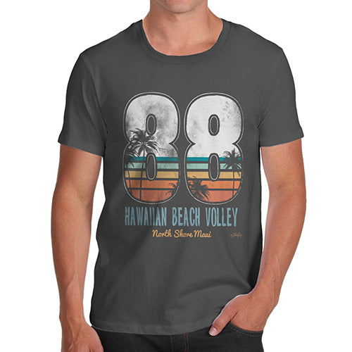 Mens Humor Novelty Graphic Sarcasm Funny T Shirt Hawaiian Beach Volley Men's T-Shirt X-Large Dark Grey